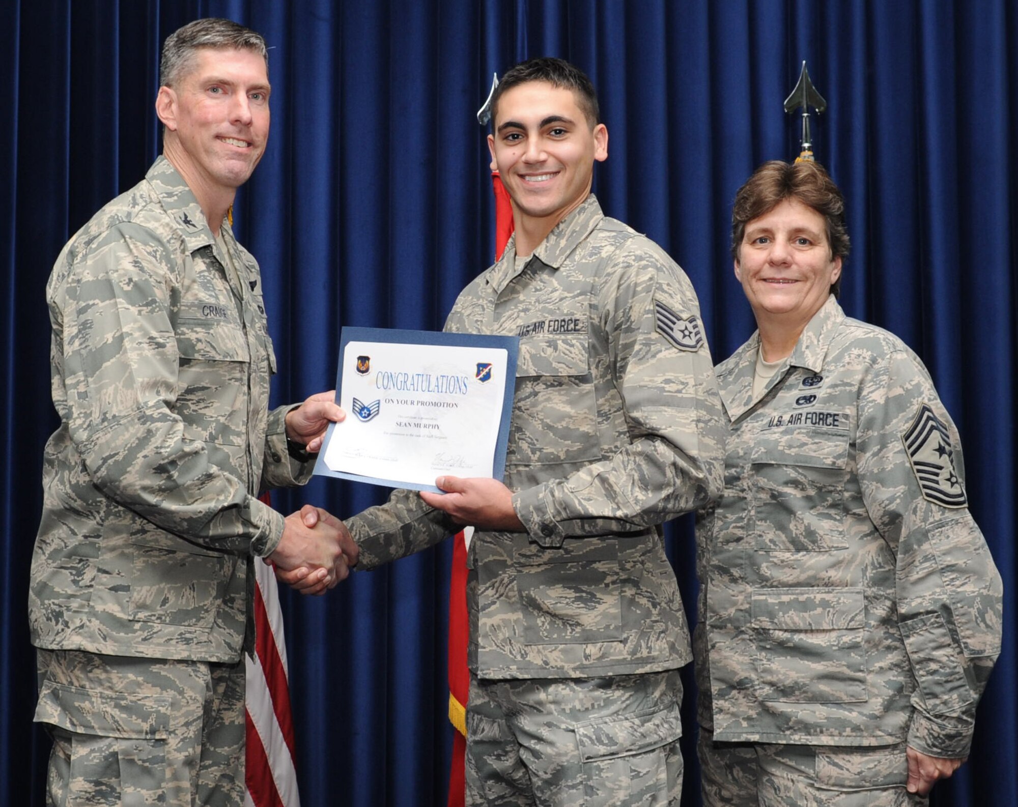 The 39th Air Base Wing held a promotion ceremony and congratulated quarterly award winners at the club complex ballroom Oct. 31, 2012 at Incirlik Air Base, Turkey. Promotion ceremonies are a time-honored tradition across all branches of the armed forces. (U.S. Air Force photo by Senior Airman Daniel Phelps/ Released)