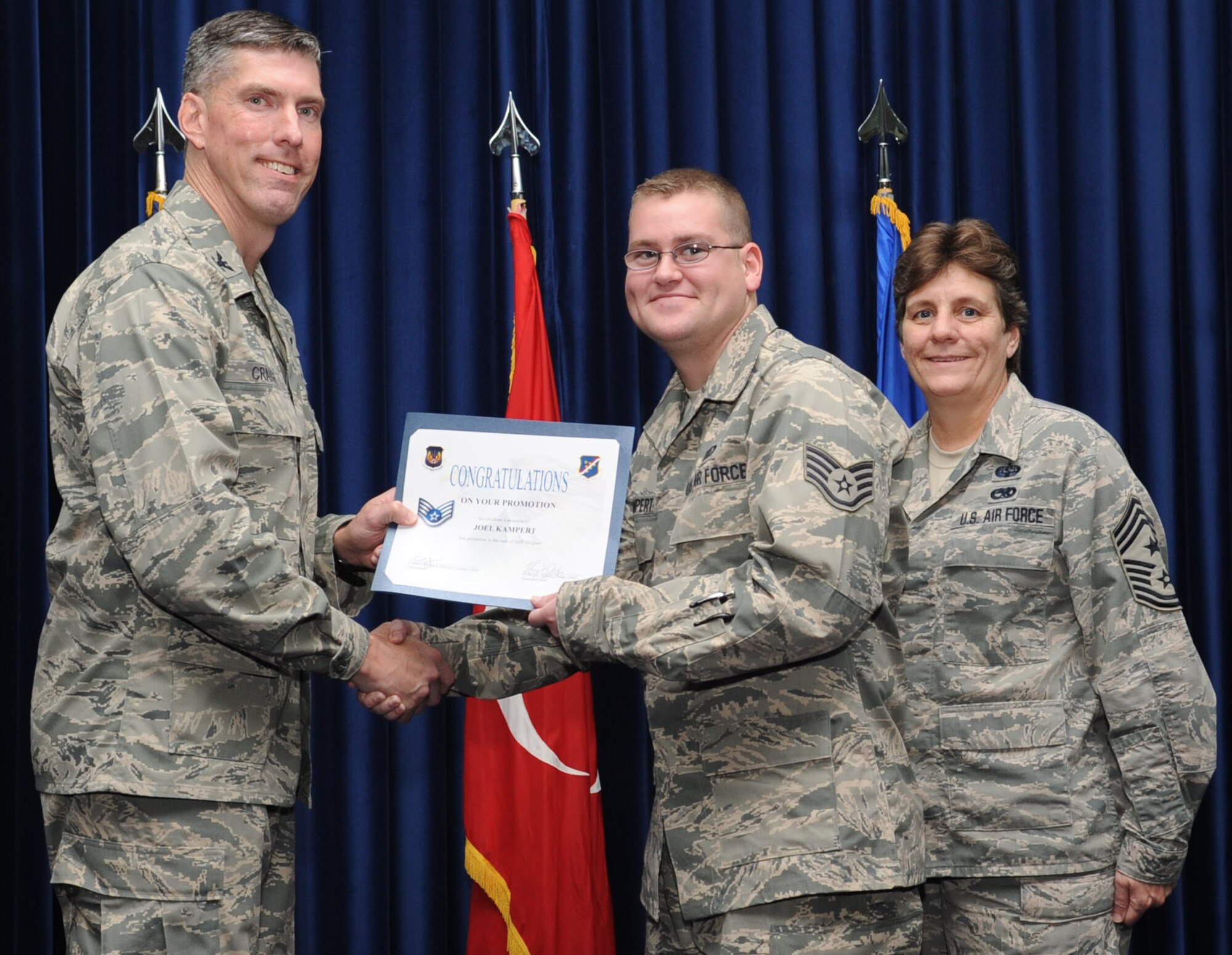 The 39th Air Base Wing held a promotion ceremony and congratulated quarterly award winners at the club complex ballroom Oct. 31, 2012 at Incirlik Air Base, Turkey. Promotion ceremonies are a time-honored tradition across all branches of the armed forces. (U.S. Air Force photo by Senior Airman Daniel Phelps/ Released)