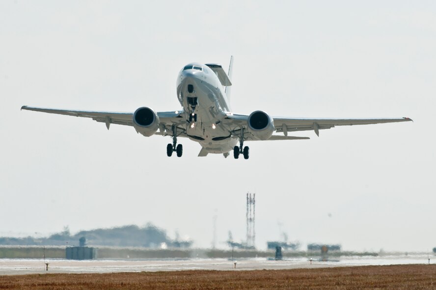 A South Korean E-737 Peace Eye Airborne Early Warning and Control Flight aircraft takes off  at Kunsan Air Base, Republic of Korean, Oct. 31, 2012. The E-737 was part of a static display during the exercise to show the capabilities of Republic of Korea and U.S. air forces. (U.S. Air Force photo/Senior Airman Marcus Morris)  