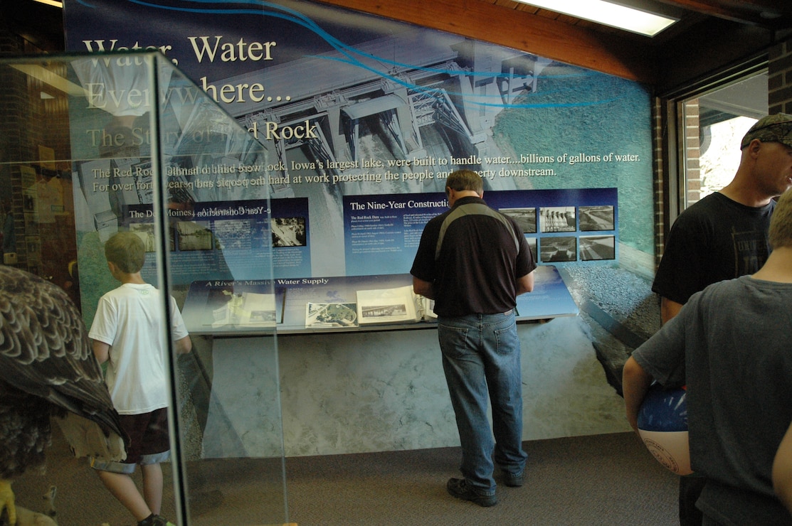 Visitors looking at Displays