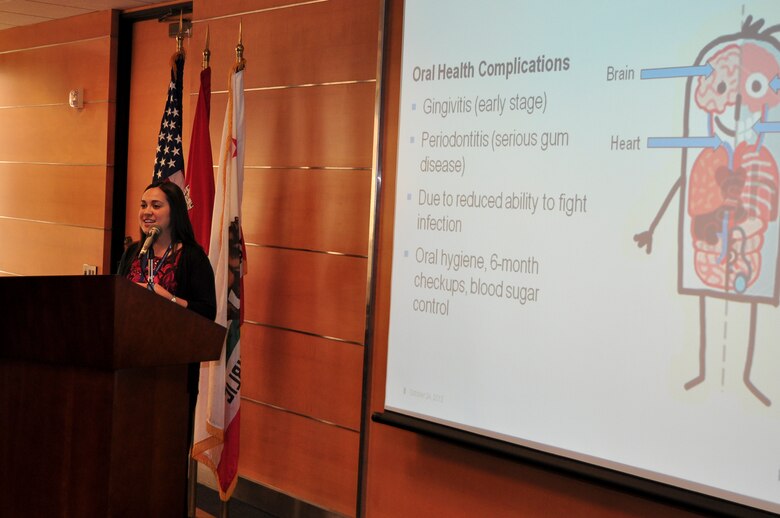 Lindsay Gordon, a pharmacy resident with the Los Angeles Medical Center, was the keynote speaker Oct. 24 for the Los Angeles District Special Emphasis Committee’s Disabilities Awareness Month program. Gordon’s topic was the alarming trend in Americans, especially our young people concerning diabetes.