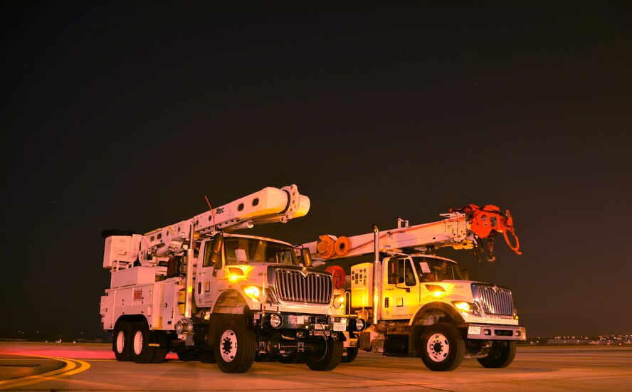 In response to President Obama's call for the government to support Hurricane Sandy relief efforts, a Westover C-5B flew to March Air Reserve Base, Calif., picked up 73 electrical workers and two utility trucks, and dropped them off at Stewart Air National Guard Base, near New York City, hours later. (U.S. Air Force photo/SrA. Kelly Galloway)