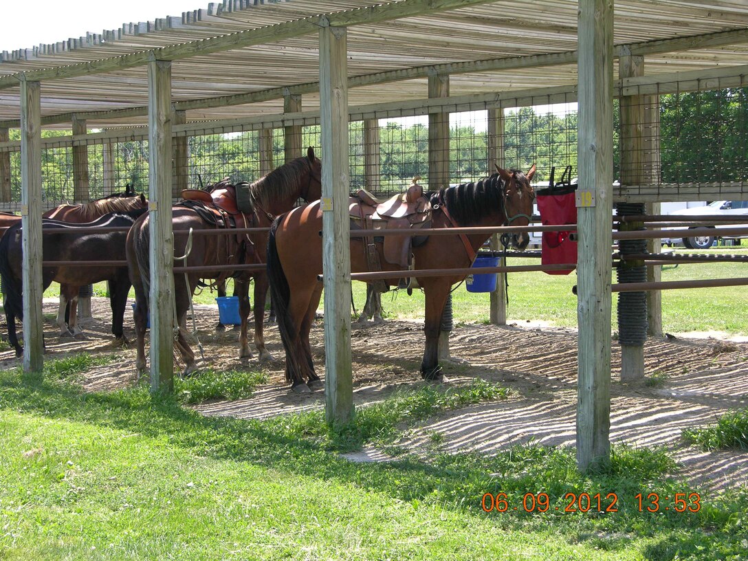 Horse stables at Elk Rock Equestrian Campground
