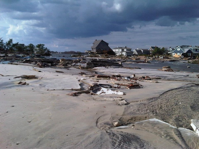 The U.S. Army Corps of Engineers Philadelphia District sent a team to inspect the breach at Mantoloking, NJ.