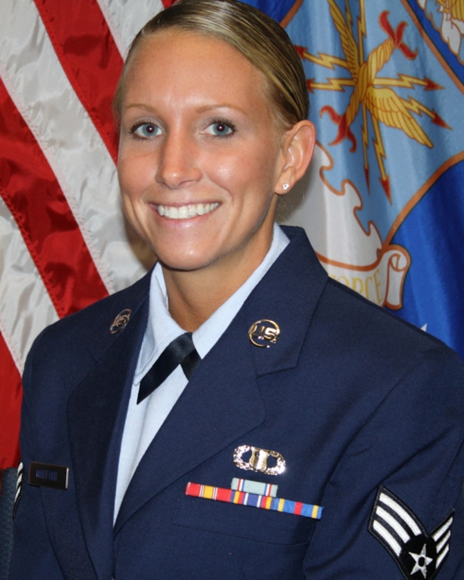 Airman Leadership School (ALS) photo for Senior Airman Brooke Whitford, 82nd Communications Squadron.  Whitford earned the "Academic Achievement Award" for Sheppard ALS Class 13-A, which graduated Nov. 6. (U.S. Air Force photo)