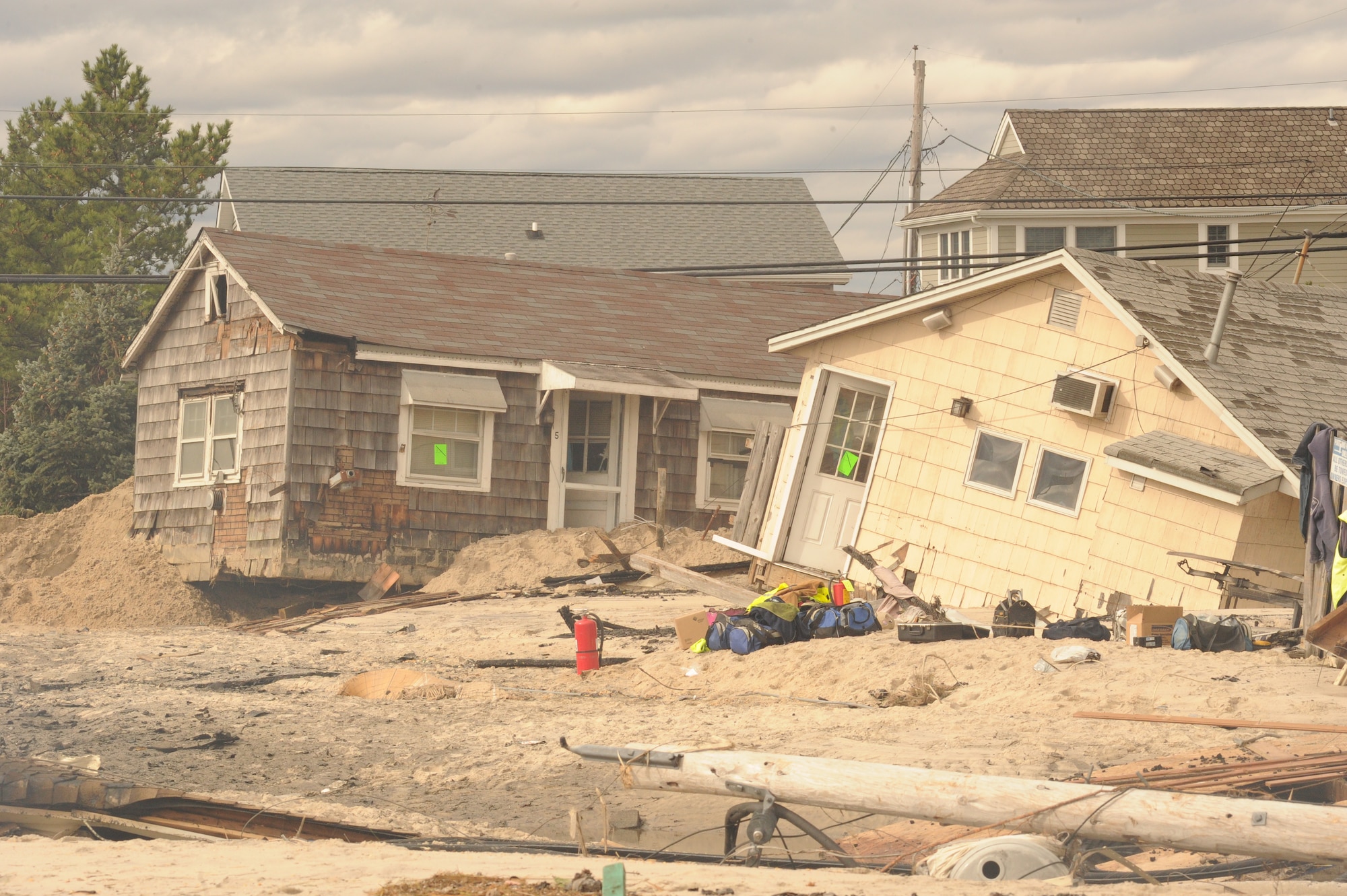 JOINT BASE MCGUIRE-DIX-LAKEHURST, N.J. – Hurricane Sandy left devastating damage to the coastal regions of New Jersey.  Houses slid off their foundations in Orterly Beach, N.J. where emergency responders from Joint Base McGuire-Dix-Lakehurst assisted with recovery operations. (Courtesy Photo)