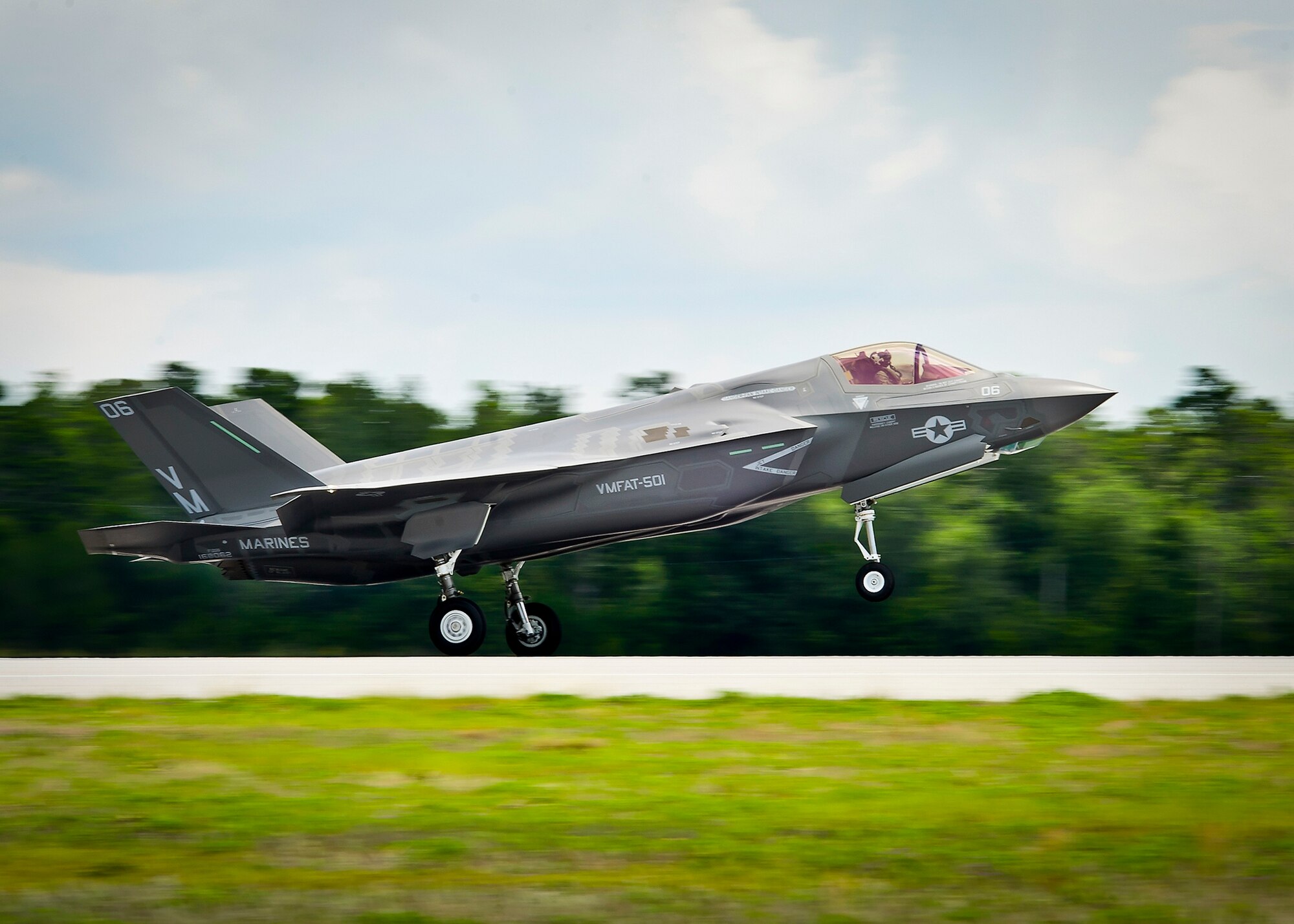 The Integrated Test Force here completed its 500th combined sortie for both the F-35A conventional takeoff and landing and F-35B short takeoff and vertical landing aircraft Nov. 2. Flight operations for the F-35 began on the Emerald Coast March 6. There are currently 22 F-35s at Eglin as the fleet continues to grow supporting the team as it trains instructor pilots and maintainers. The team accomplished the 500 sorties in 238 days cutting the time between each milestone sortie.  (Lockheed Martin photos by Neal Chapman)