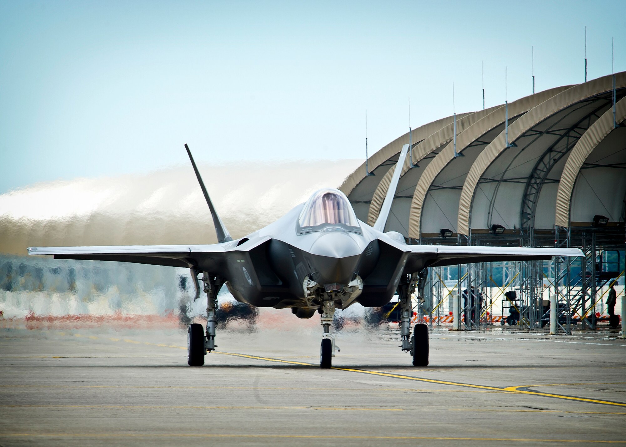 The Integrated Test Force here completed its 500th combined sortie for both the F-35A conventional takeoff and landing and F-35B short takeoff and vertical landing aircraft Nov. 2. Flight operations for the F-35 began on the Emerald Coast March 6. There are currently 22 F-35s at Eglin as the fleet continues to grow supporting the team as it trains instructor pilots and maintainers. The team accomplished the 500 sorties in 238 days cutting the time between each milestone sortie.  (Lockheed Martin photos by Neal Chapman)