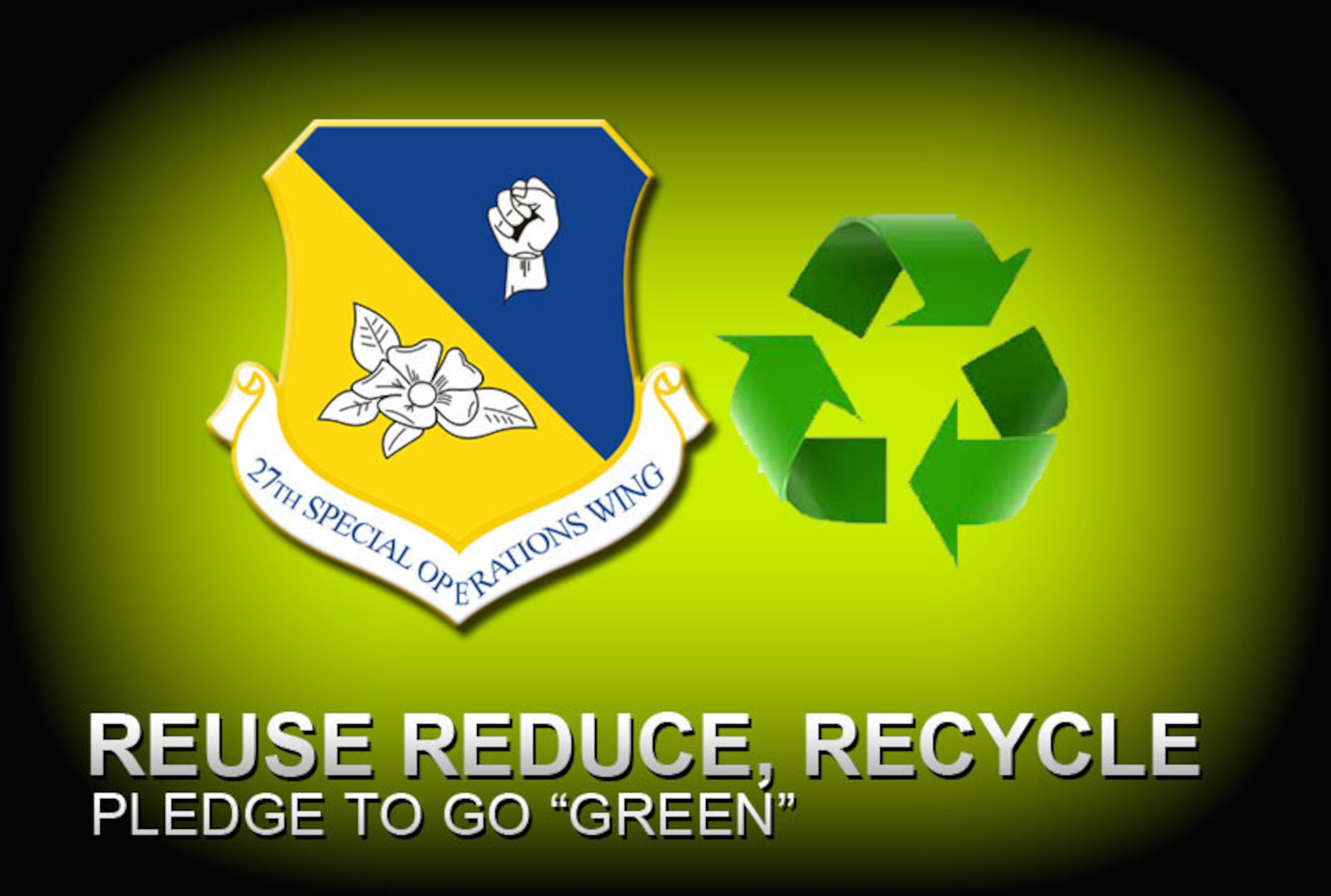 The 27th Special Operations Wing will recognize America Recycles Day at Cannon Air Force Base, N.M., Nov. 15, 2012. November is designated as New Mexico Recycling Awareness Month dedicated to the promotion of recycling in the United States. (U.S. Air Force graphic/Airman 1st Class Alexsis Pons Abascal)