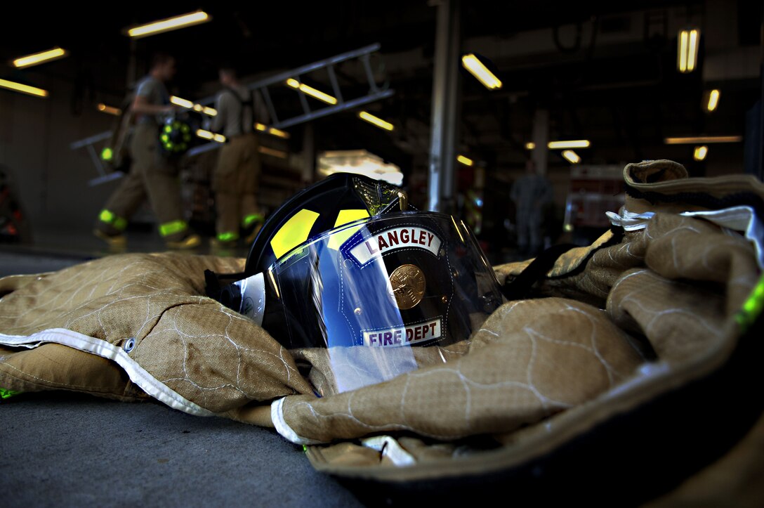 The first Chaplain’s Challenge with the Langley Air Force Base, Va., fire department was held on base Nov. 1, 2012.  The challenge was geared around time-sensitive duties of the fire department, and promoted camaraderie in a fun and competitive environment. (U.S. Air Force photo by Staff Sgt. Katie G. Ward / Released)