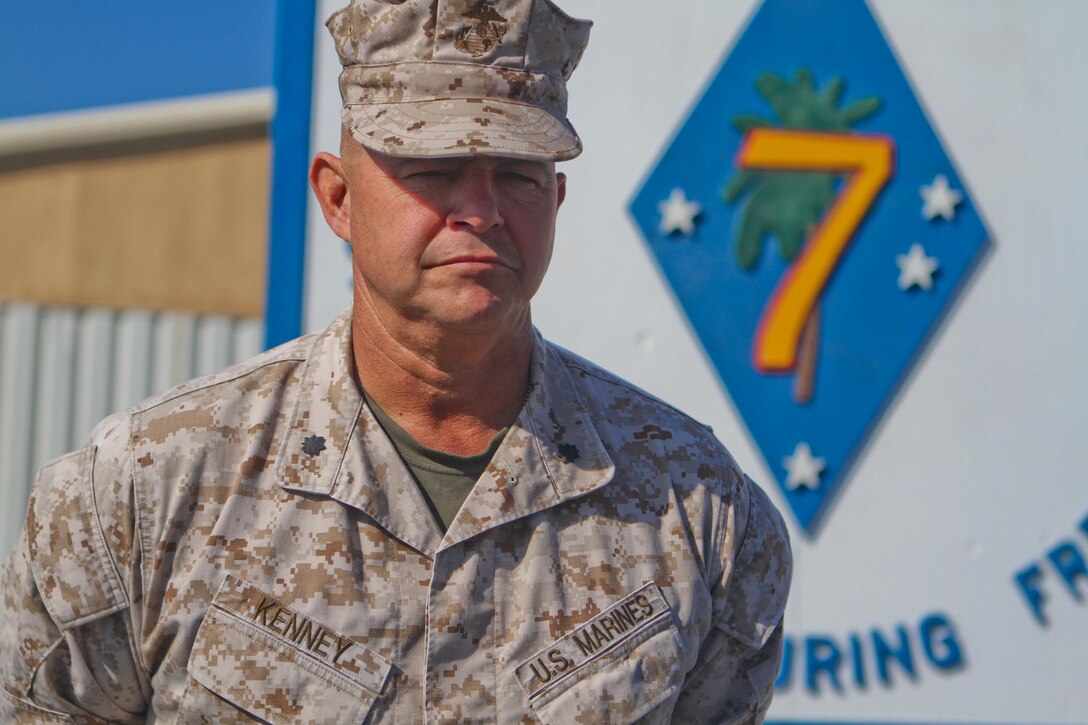 Lieutenant Col. Jeffrey J. Kenney, Afghan security forces officer in charge, Regimental Combat Team 7, is serving his 12th deployment. He has 37 years of experience in the Marine Corps and will be honored Nov. 10, during the cake cutting ceremony, as the oldest Marine in the regiment.
