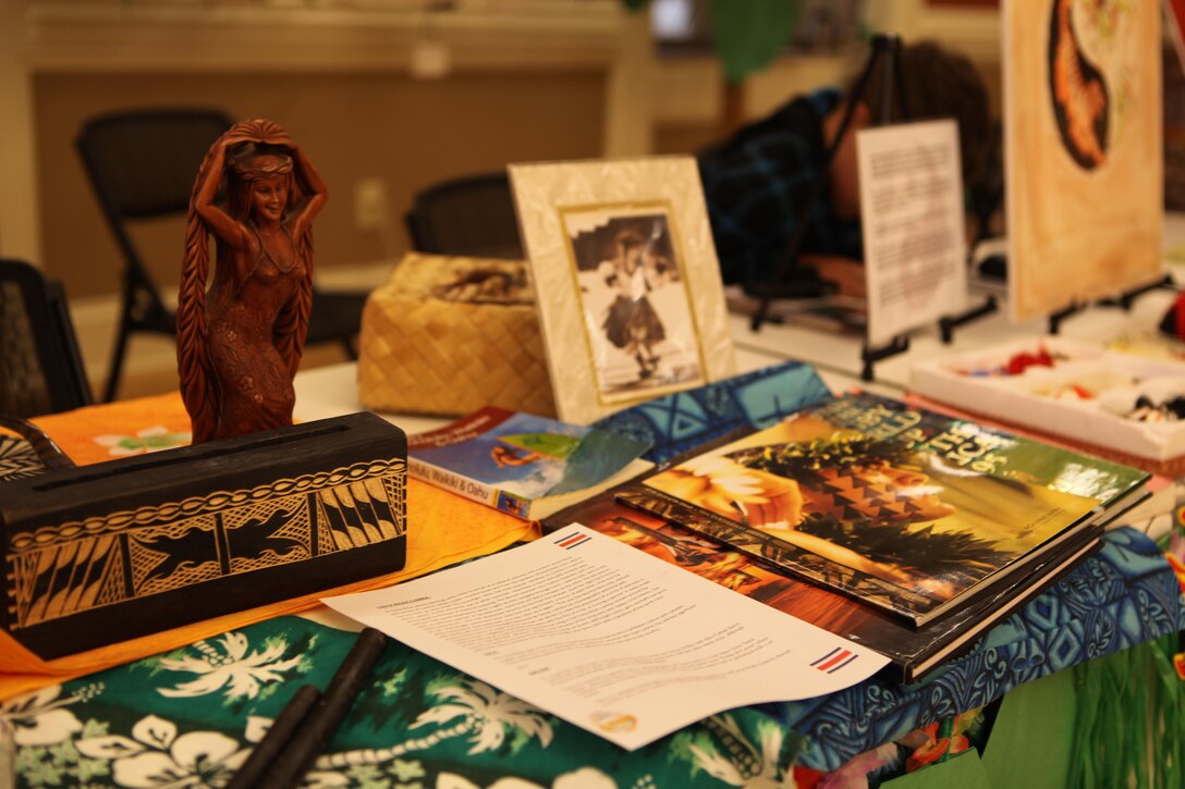 Displays throughout Marston Pavilion during Multi-Cultural Heritage Day event gave information about different cultures and featured items that gave a hint of each region Oct. 24. Native American, Polynesian, Asian, Hispanic, and African American cultures were represented during the event.