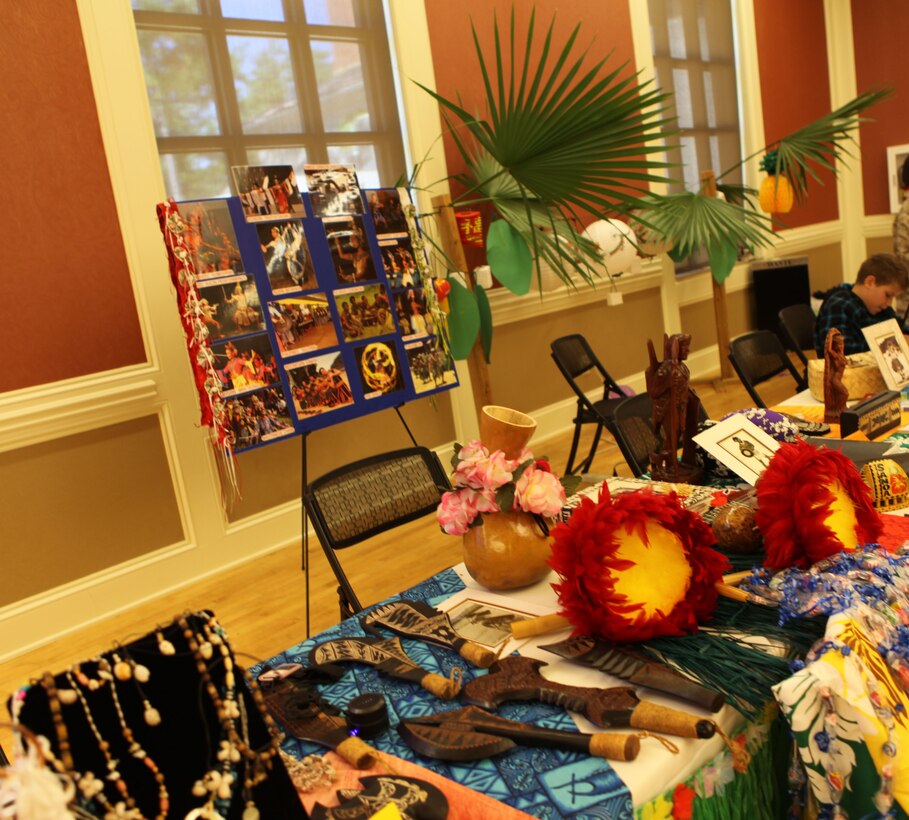 Displays throughout Marston Pavillion during Multi-Cultural Heritage Day event gave information about different cultures and featured items that gave a hint of each region Oct. 24. Native American, Polynesian, Asian, Hispanic, and African American cultures were represented during the event.