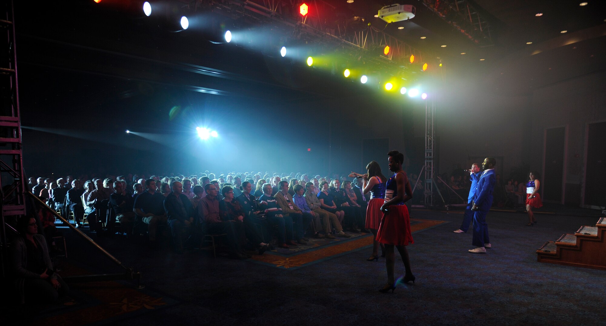 Tops in Blue members perform at the Northern Quest Casino and Resort in Airway Heights, Wash., Nov. 6, 2012. More than 1,100 members of Team Fairchild and the local community attended the performance.  (U.S. Air Force photo by Airman 1st Class Ryan Zeski)
