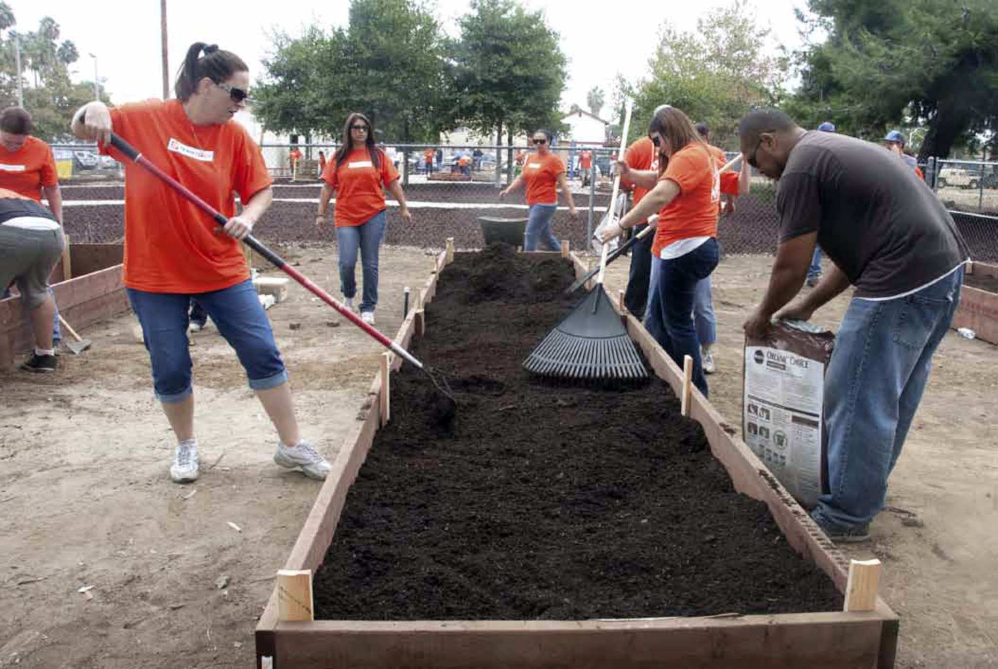Over a hundred volunteers from the Non-profit organization, Big Sunday and volunteers from Home Depot renovated the California National Guard Family Wellness Center in Escondido. (Air National Guard photo by Master Sgt. Julie Avey)