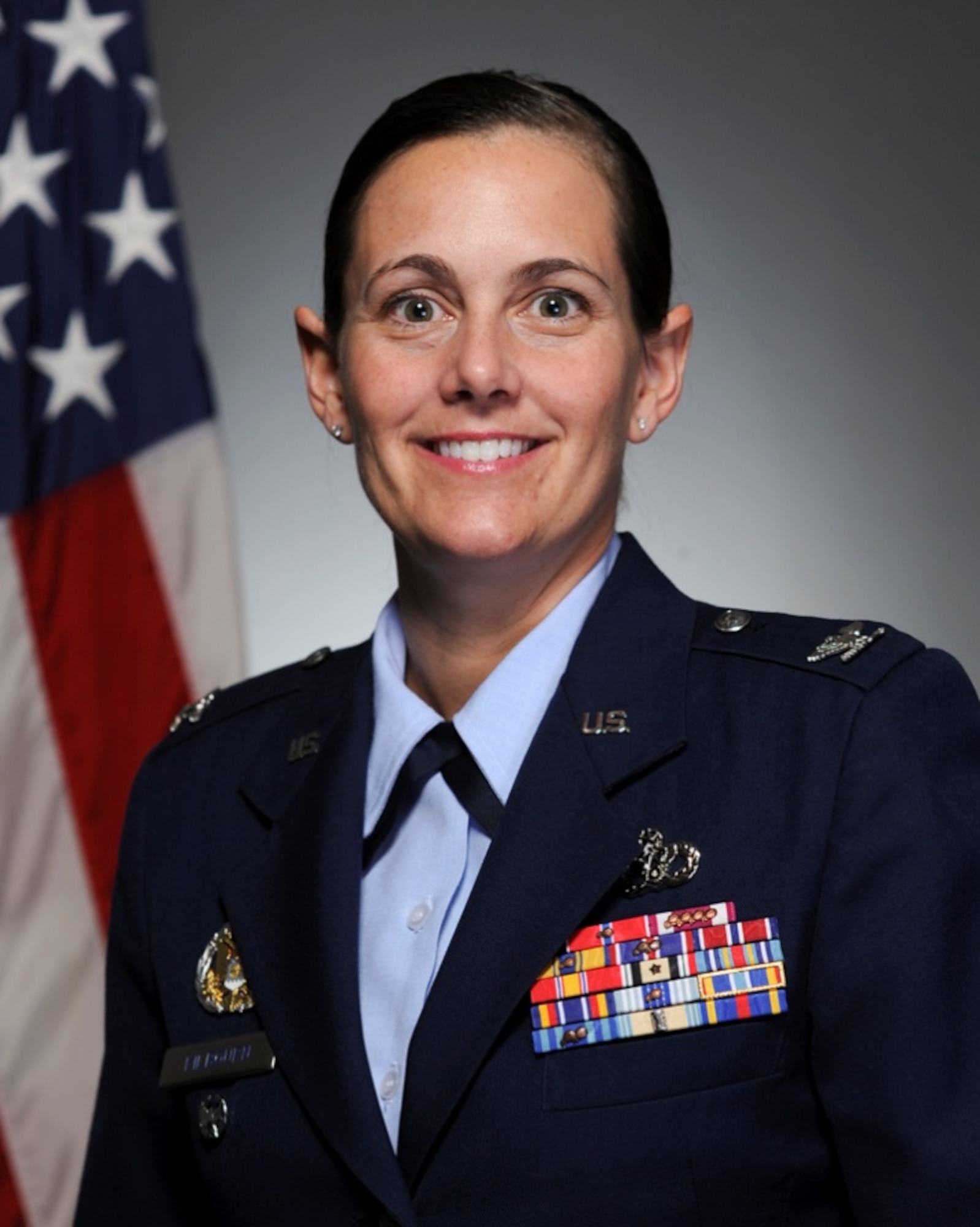 U.S.Air Force Col. Jennifer Kilbourn, Headquarters ACC Resources Division Deputy Chief, was selected as a contestant for a special edition of Wheel of Fortune honoring military families airing Nov. 9. All prizes won will be donated to support military families across the services. (U.S. Air Force photo by Sachel Seabrook/Released)