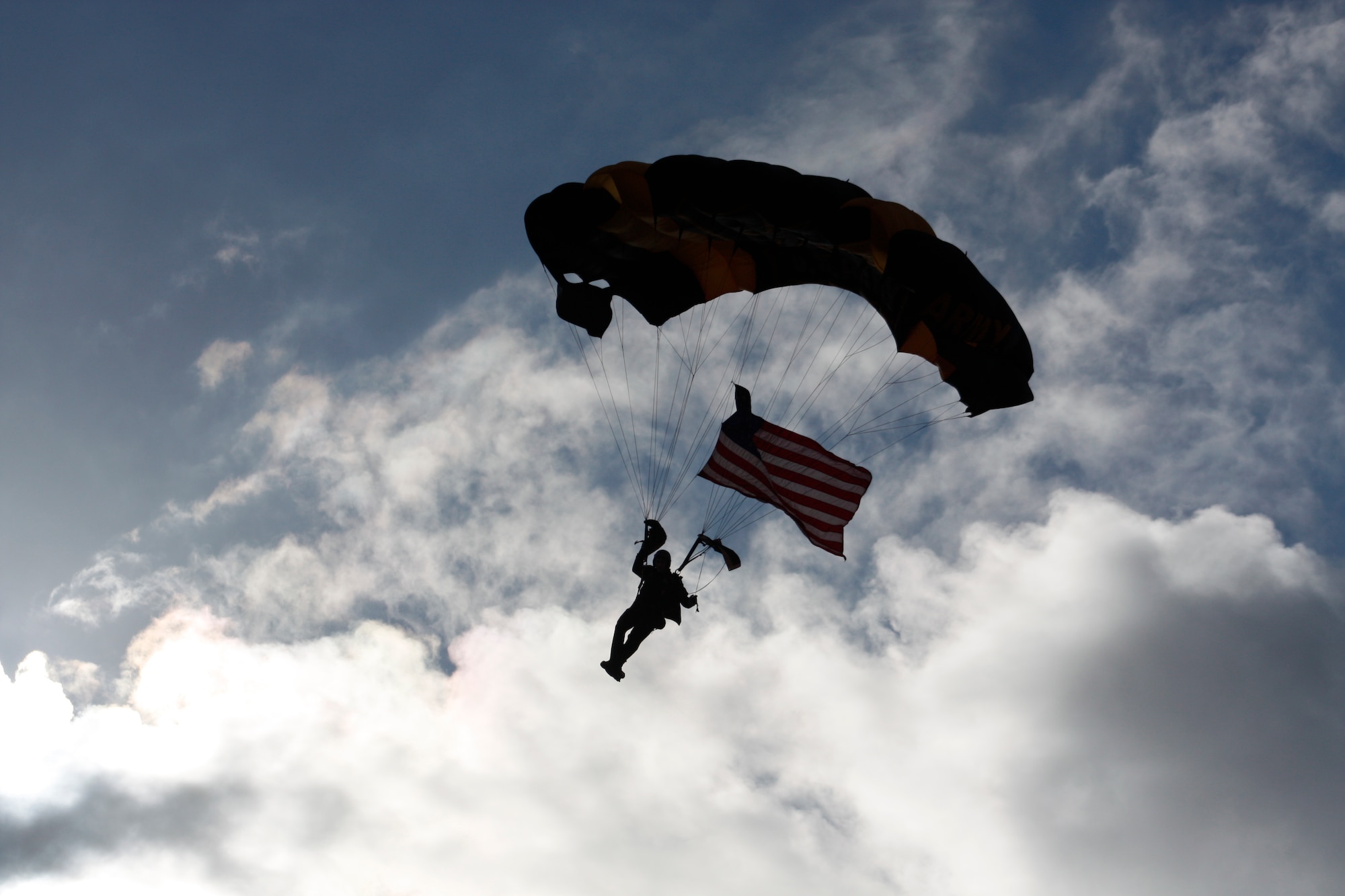 A member of the U.S. Army Golden Knights descends on Homestead Air Reserve Base during a practice for the Wings Over Homestead air show Nov. 2. (U.S. Air Force photo/Senior Airman Jaimi Upthegrove)