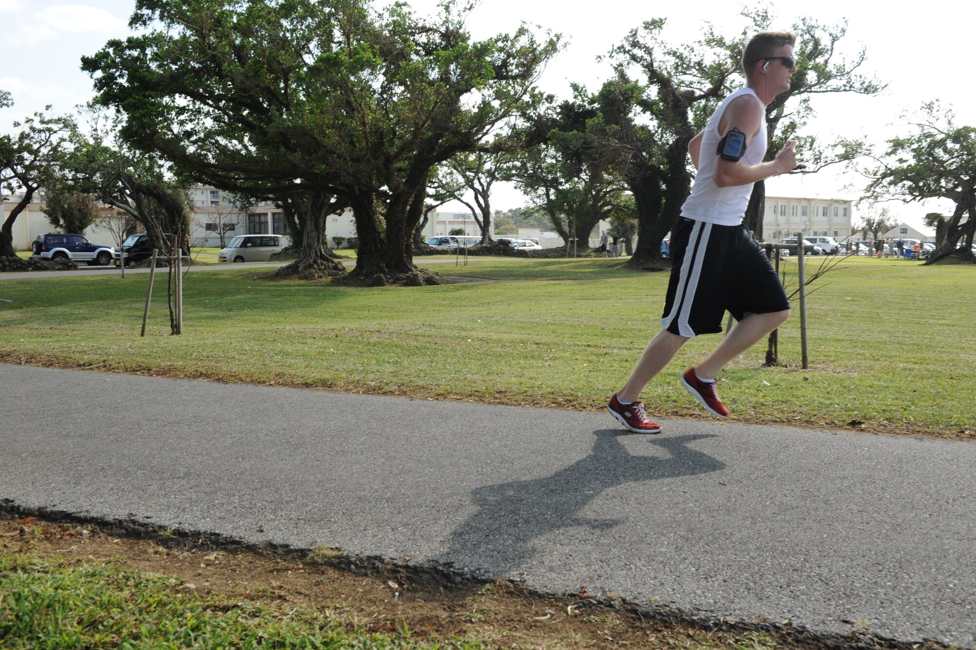 Runners participate in a Kadena Special Olympics 24-hour run on Kadena Air Base, Nov. 7, 2012. The run was put on in order to raise awareness for the 13th annual KSO which is scheduled for Nov. 17. (U.S. Air Force Airman 1st Class Brooke P. Beers)