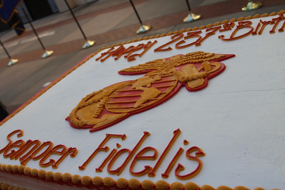 Marines have been celebrating the Marine Corps birthday for years, and the first ceremonial birthday was celebrated in 1925. The ceremony was formalized by Lemuel C. Shepherd, 20th Commandant of the Marine Corps, in 1952 by highlighting the cake cutting ceremony, which later entered the Marine Drill Manual in 1956. The cake cutting symbolizes the passing of tradition. 