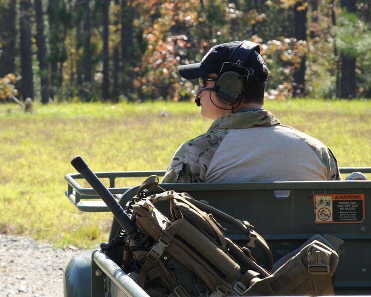 Staff Sgt. Charles Millison, 2nd Operation Support Squadron Survival, Evasion, Resistance and Escape operations NCO in charge, scans the wood line for downed aircrew during the SERE Combat Survival Training on Barksdale Air Force Base, La., Nov. 1. The training was held to refresh aircrew on how to survive, evade capture and return safely in a combat situation. (U.S. Air Force photo/Senior Airman Sean Martin)(RELEASED)