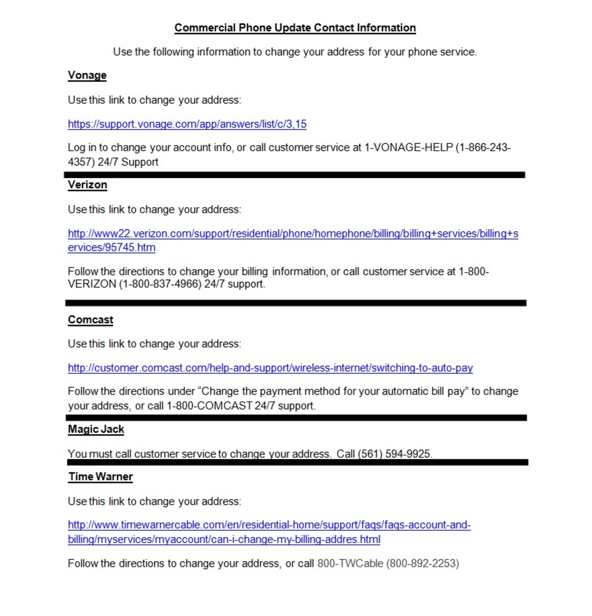 Use the following information to update your personal information for your phone service.(Courtesy graphic)