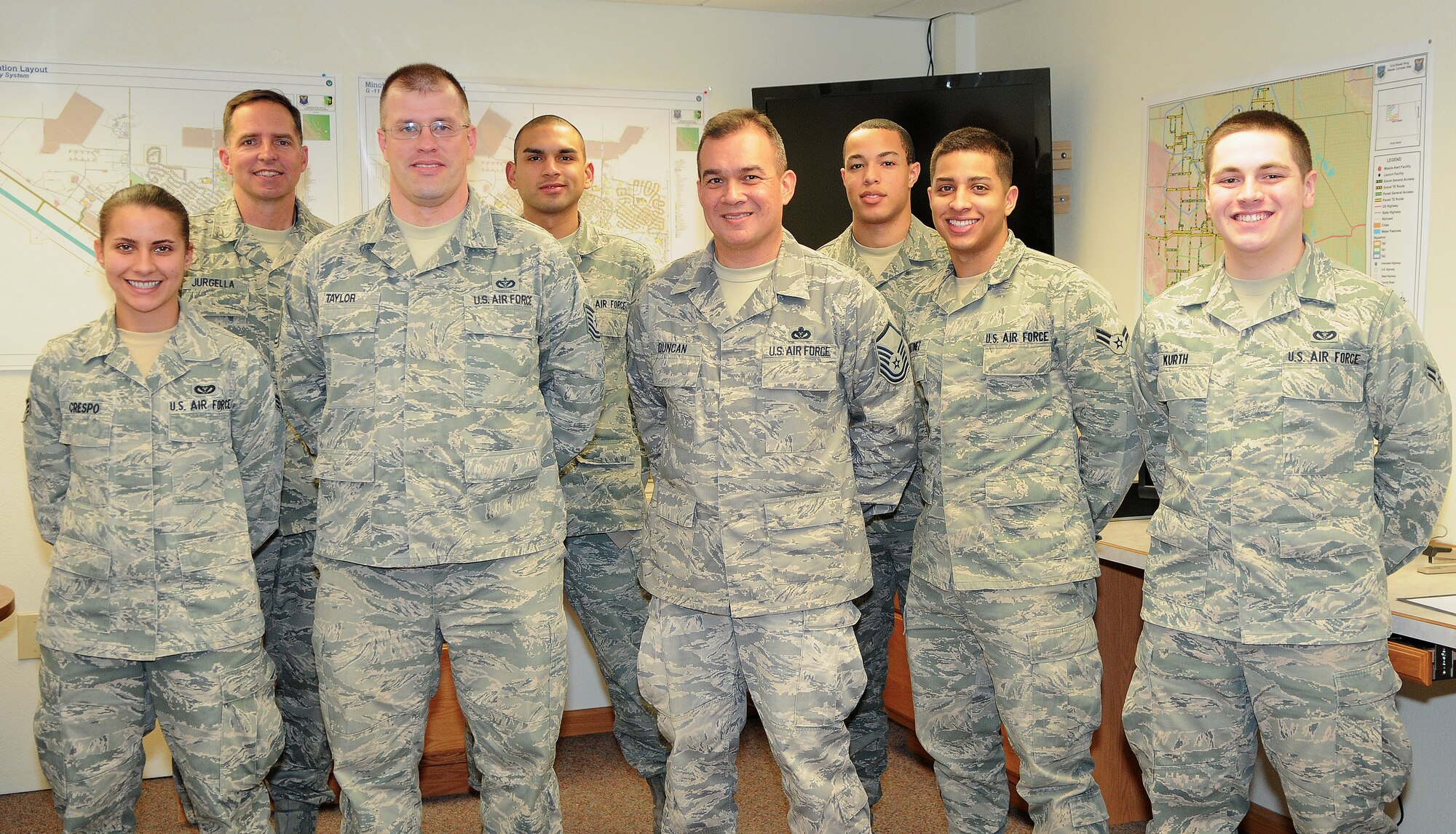 MINOT AIR FORCE BASE, N.D. -- The 5th Civil Engineer Squadron's Customer Service section directly supports the 5th Bomb Wing and the 91st Missile Wing's $3.4 billion dual-nuclear capable missions by initiating and processing over 10,000 work orders annually. They also manage the labor and schedules for 15 Civil Engineer cost centers and maintain a recurring work program for the 3,625 base facilities. Additionally, they track supply inventories for the squadron's 480 personnel and 13 civil engineer AFSCs, to include ordering critical materials valued over $2.5 million. (U.S. Air Force photo/Staff Sgt. Carmen Washington)