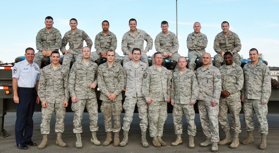 MINOT AIR FORCE BASE, N.D. -- The 5th Munitions Squadron's Line Delivery Element is comprised of 28 dedicated Airmen directly supporting flight line training and combat operations. They deliver munitions for the 23rd and 69th Bomb Squadrons using bobtail trucks and 7.5-ton tractors. They also use tow vehicles, along with 40- to 25-foot trailers, including MHU-110/-141 trailers, to rapidly transport assembled munitions to the flight line which are used for loading on the aircraft as mission requirements dictate. (U.S. Air Force photo/Staff Sgt. Carmen Washington)
