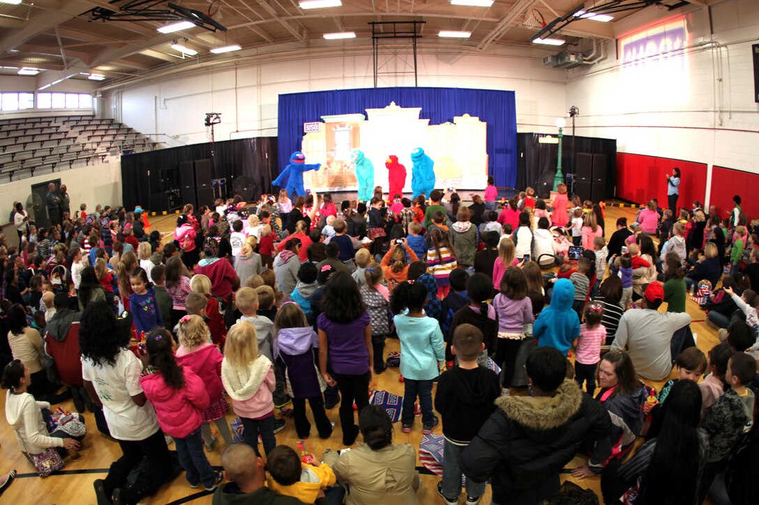 Children of all ages enjoyed The Sesame Street/ USO Experience for Military Families at the Marine Corps Air Station Beaufort fitness center, Nov. 6. The exclusive live performance feautured characters from Sesame Street to help children relate and cope with the challenges that coincide military lifestyle.