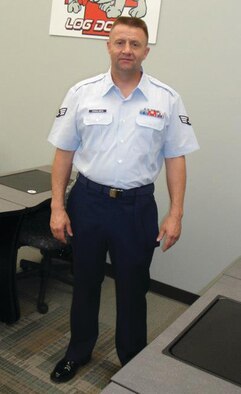 Senior Airman Roy VonAlmen, 445th Aeromedical Evacuation Squadron medical logistics journeyman, recently rejoined the U.S. Air Force as a Reservist after successfully losing 78 pounds to meet Air Force fitness standards . He first enlisted 26 years ago as an active-duty Airman. (Courtesy photo)


