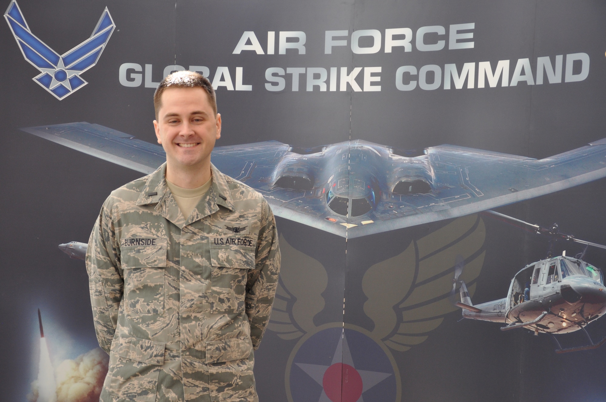 1st Lt. Shawn Burnside, Missile Combat Crew Commander with the 91st Missile Wing at Minot AFB, N.D., shared his experiences fighting cancer while training and competing in the third-annual Global Strike Challenge. (U.S. Air Force photo/Joseph Murray) (RELEASED)
