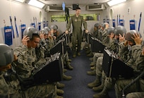 Tech. Sgt. David Burns, 359th Aerospace Medicine Squadron aerospace and operational physiology instructor, conducts an aircrew fundamentals course with students from the 344th Training Squadron, Joint Base San Antonio-Lackland Oct. 25 at JBSA-Randolph. (U.S. Air Force photo by Benjamin Faske)