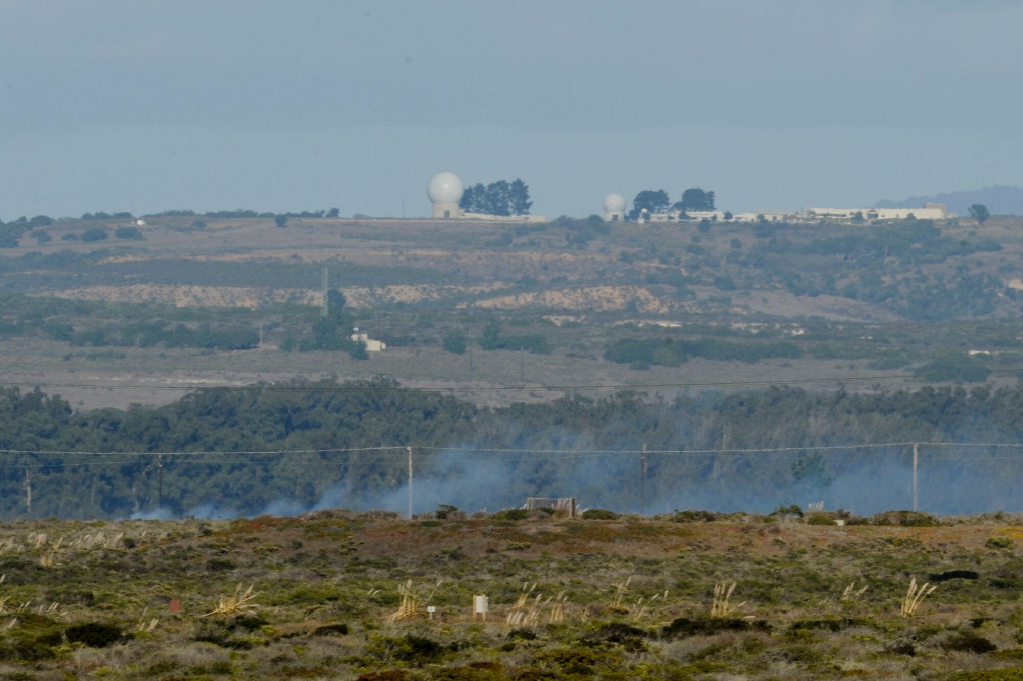 VANDENBERG AIR FORCE BASE, Calif. -- A wildland fire that began about 12:30 p.m. on North base was 100 percent contained at 3:45 p.m according to Vandenberg Fire Department officials here Saturday, Nov 10, 2012.. The fire, which burned 127 acres, cause 20 people to be evacuated from 10 three facilities. (U.S. Air Force photo/Staff Sgt . Levi Riendeau)