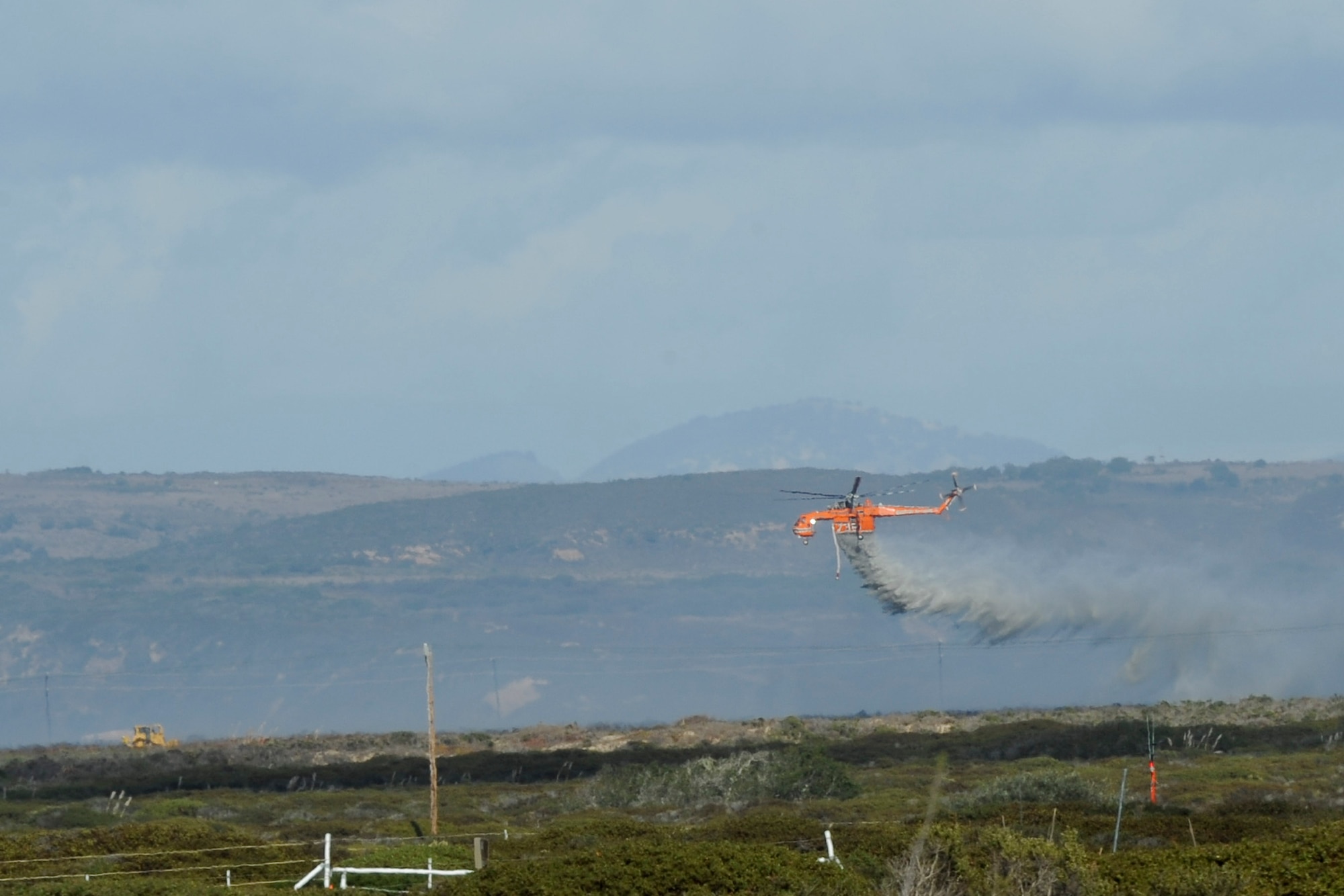 VANDENBERG AIR FORCE BASE, Calif. -- A wildland fire that began about 12:30 p.m. on North base was 100 percent contained at 3:45 p.m according to Vandenberg Fire Department officials here Saturday, Nov 10, 2012.. The fire, which burned 127 acres, cause 20 people to be evacuated from 10 three facilities. (U.S. Air Force photo/Staff Sgt . Levi Riendeau)