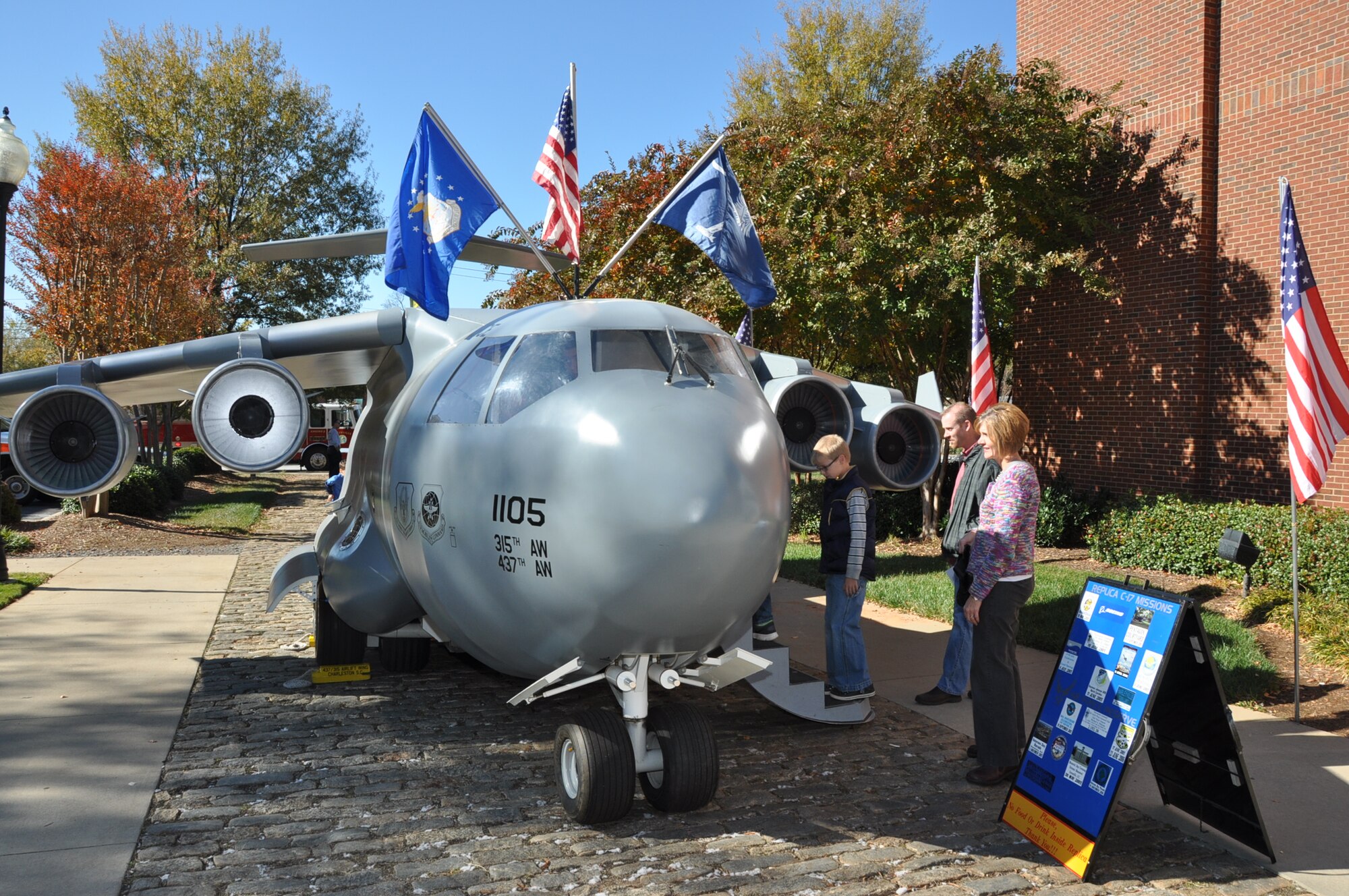 Airmen assigned to the 315th Airlift Wing mini C-17 team here at Joint Base Charleston-Air Base, S.C. attend the Veterans Day ceremonies at the Upcountry History Museum Saturday Nov. 10, 2012 in Greenville, S.C. (U.S. Air Force photo/Senior Airman Bobby Pilch)