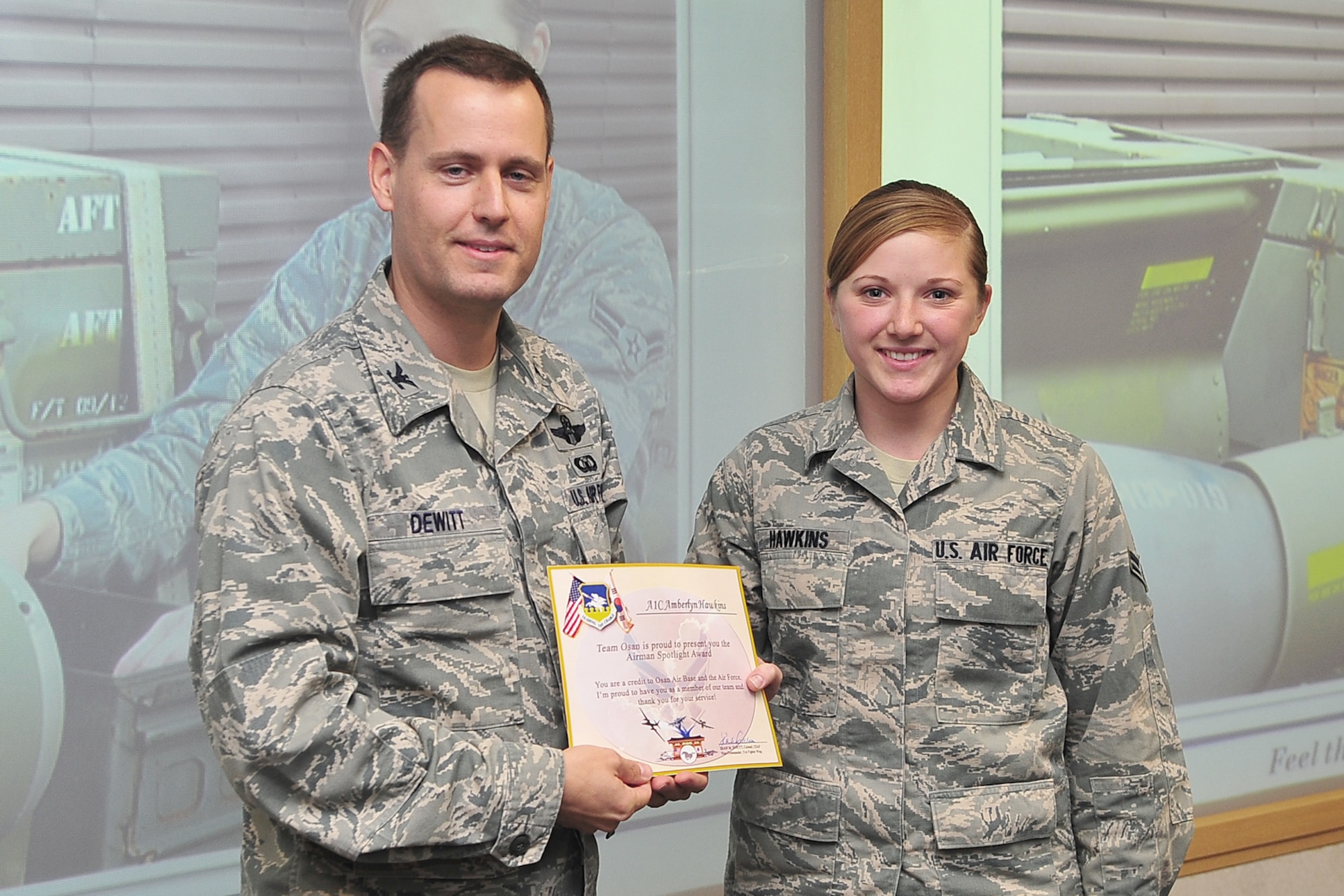 Airman 1st Class Amberlyn Hawkins, 51st Munitions Squadron. (U.S. Air Force photo/TSgt Raymond Mills) 
