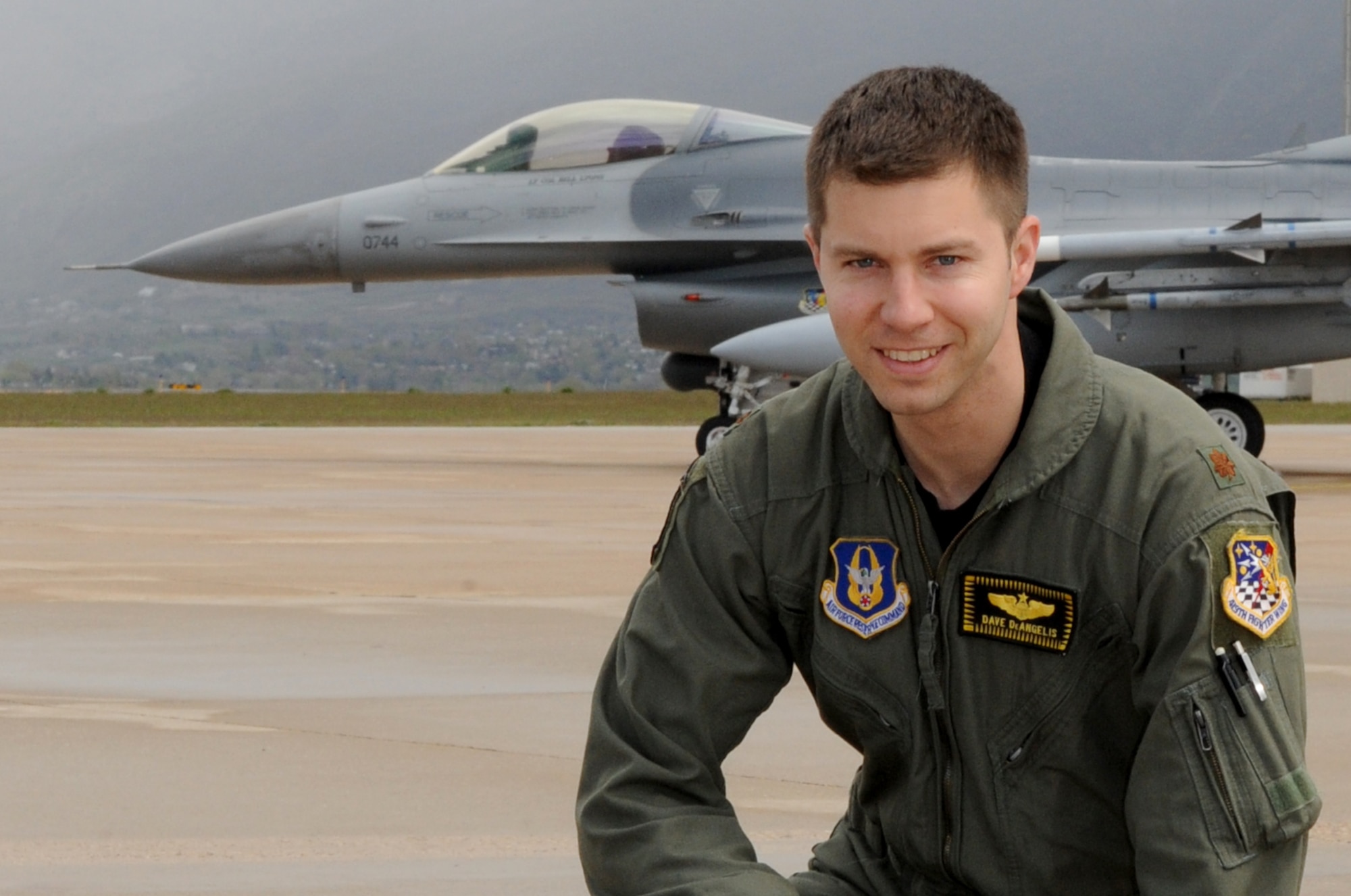 In his Reserve job, 419th Fighter Wing pilot Maj. David DeAngelis tests the F-16 software that he helps design in his civilian capacity at Hill Air Force Base's 309th Software Maintenance Group. (File photo)