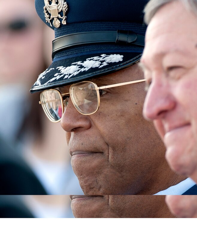 Air Force Vice Chief of Staff Gen. Larry Spencer attends a wreath laying ceremony in observance of Veterans Day on Nov. 11, 2012, at the Air Force Memorial in Arlington, Va.  (U.S. Air Force photo/Andy Morataya)