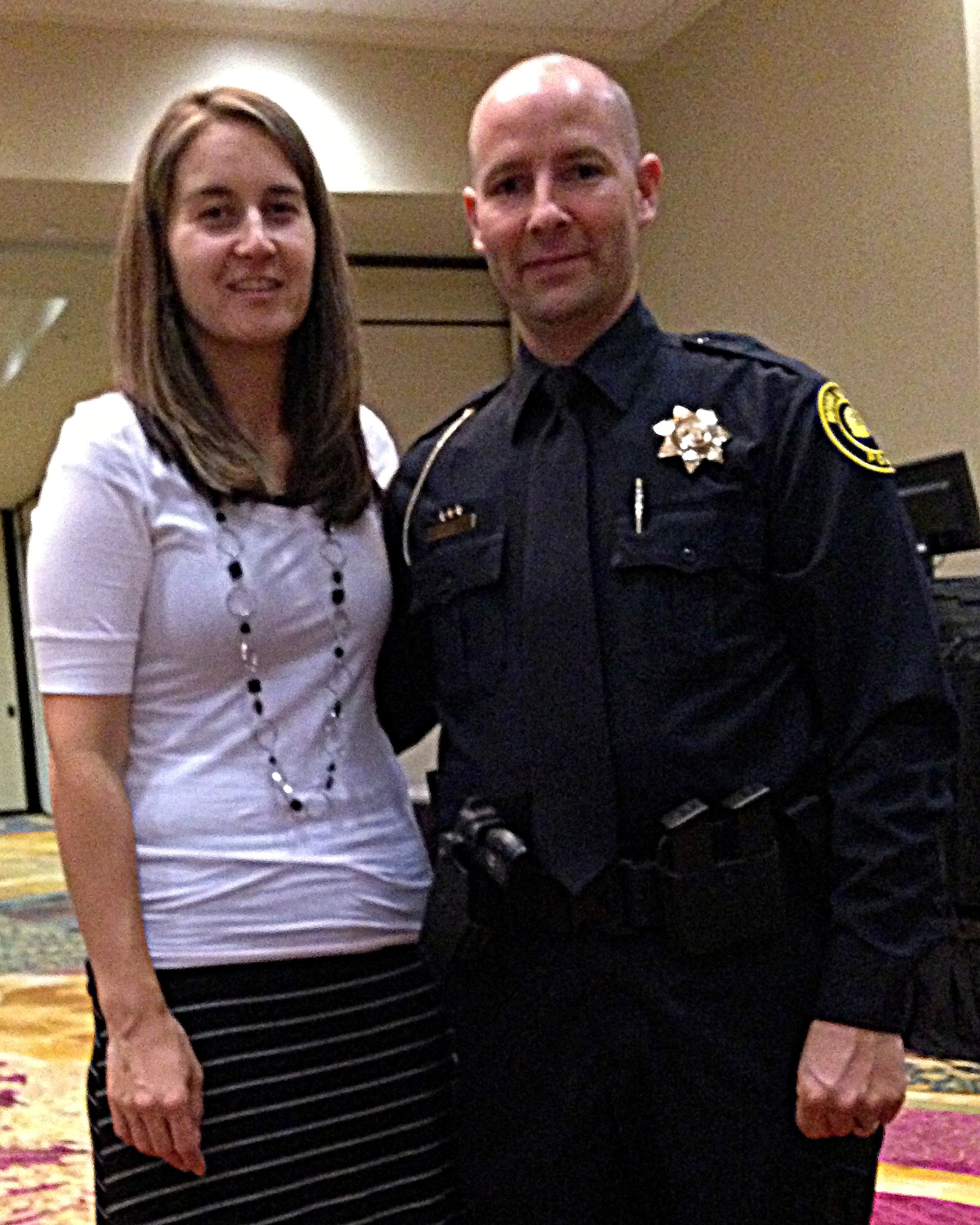 Tech Sgt. Mike Paletta, a Utah Air National Guardsman from the 151st Security Forces Squadron, poses with his wife Debbie at the Salt Lake City Fire Department's 2012 Awards Banquet Nov. 3. Paletta was awarded a Citizen Service Citation for performing CPR to save the life of a driver who had suffered a heart attack Jan. 26. In his civilian career, Paletta is an investigator for the Motor Vehicle Enforcement Division. (U.S. Air Force photo courtesy of Mike Paletta)