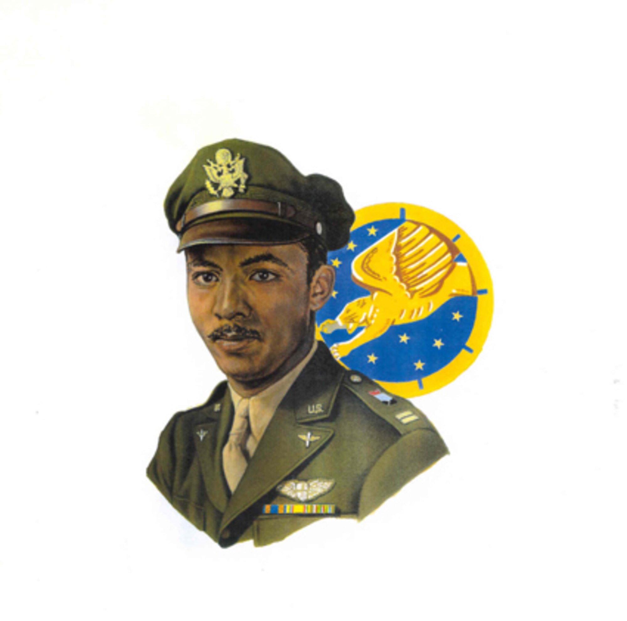 Retired Lt. Col. Herbert "Gene" Carter, shown in an artist's rendering, died Nov. 8, 2012. Carter was a member of the original cadre of the 99th Fighter Squadron, theTuskegee Airmen. Carter and his squadron broke the bonds of discrimination and the adversities of separatism with their achievements during World War II. (Illustration courtesy of  Air Command and Staff College Gathering of Eagles Foundation)