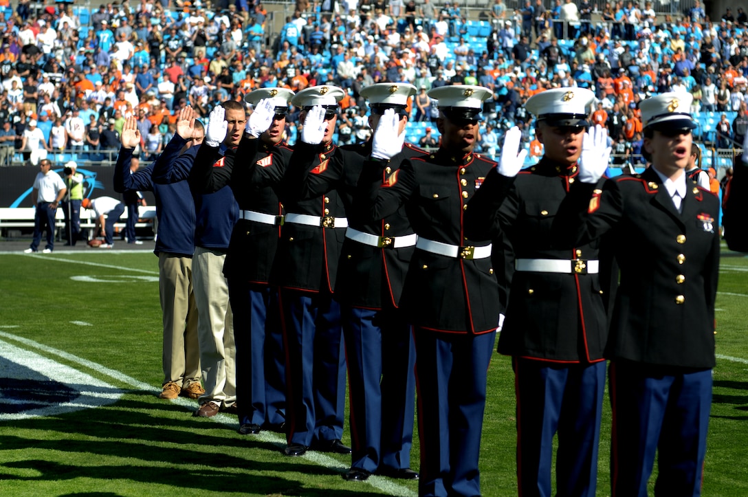 Poolees Swear-In during Panthers' Game