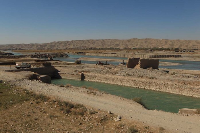The Helmand River swelled throughout the years prompting the need for Operation Golden Gate in the Sangin District of Helmand province, Afghanistan. The operation calls for a bridge more than 150 feet long and 24 feet wide to be placed across the Helmand River to allow a better form of transportation for the local people.