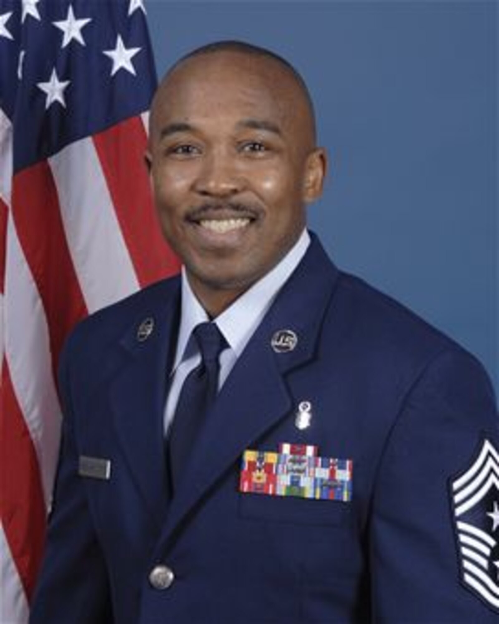 Official photo for Chief Master Sgt. Phillip Jelks-Browning, 80th Flying Training Wing command chief.  Jelks-Browning is retiring Nov. 30 after 30 years of service to the Air Force. (U.S. Air Force photo)