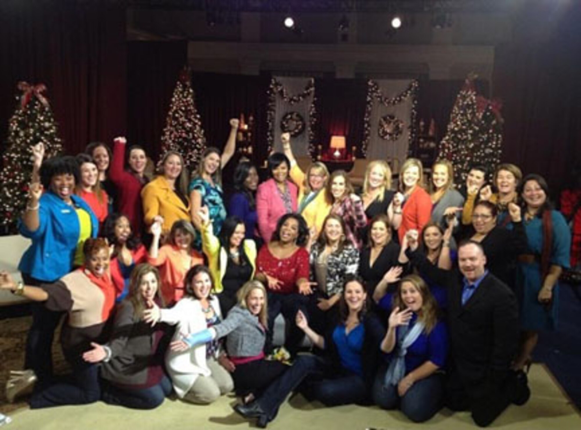 WASHINGTON D.C. – Winners and finalists of the Military Spouse of the Year competition for the last few years take a photo with Oprah Winfrey after being invited to the screening of a new show and instead were surprised with an “Oprah’s Favorite Things” episode in October. The thirty spouses were handpicked by Oprah to fly to Washington and receive gifts because of their dedication with volunteerism, personal sacrifice and impact on community change. The episode will air Nov. 18. (Courtesy photo)