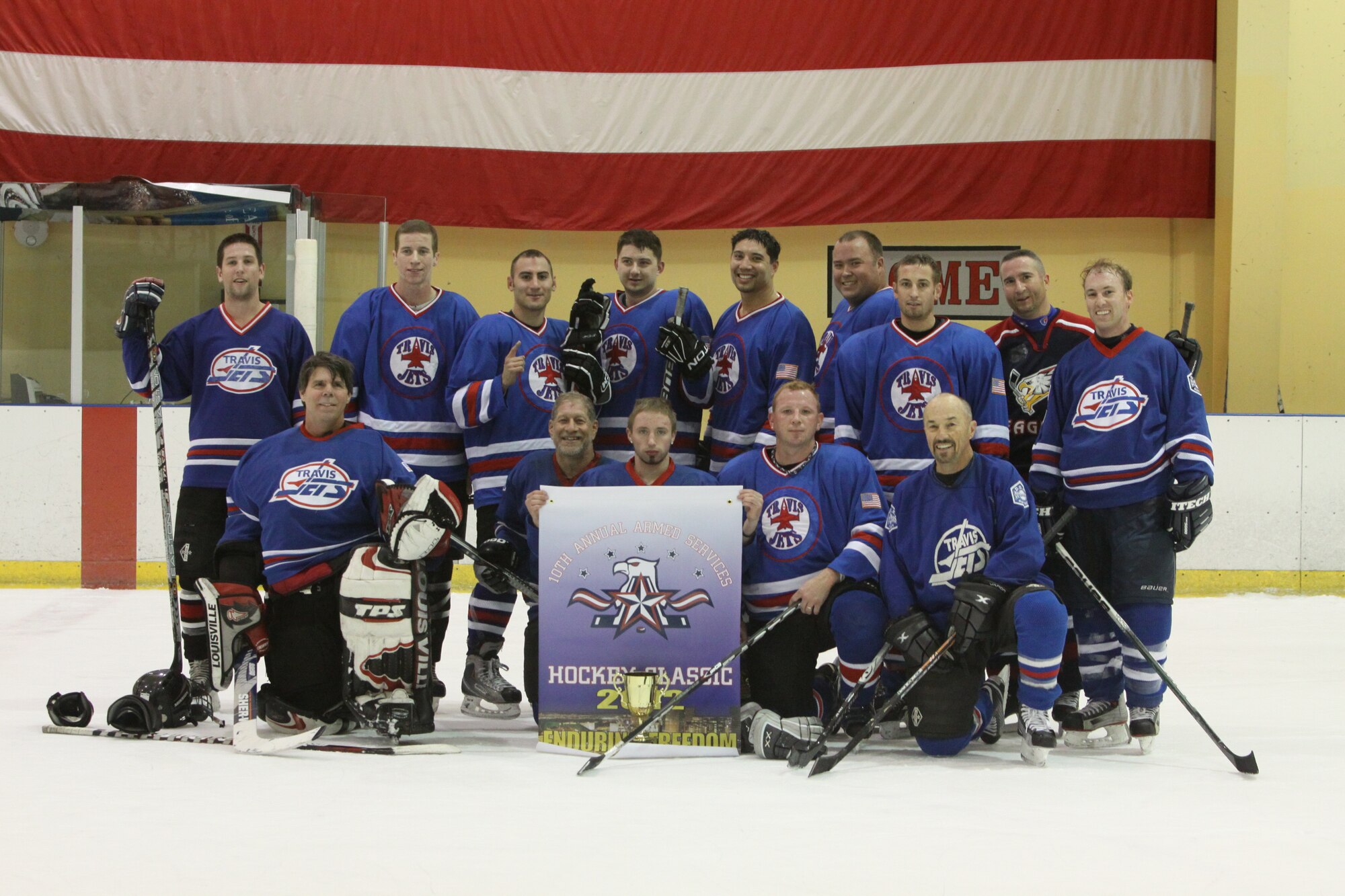 The Travis Jets go undefeated and take the title at the 10th annual Armed Services Hockey for Heroes tournament in Las Vegas Nov. 9 through 11. (courtesy photo)