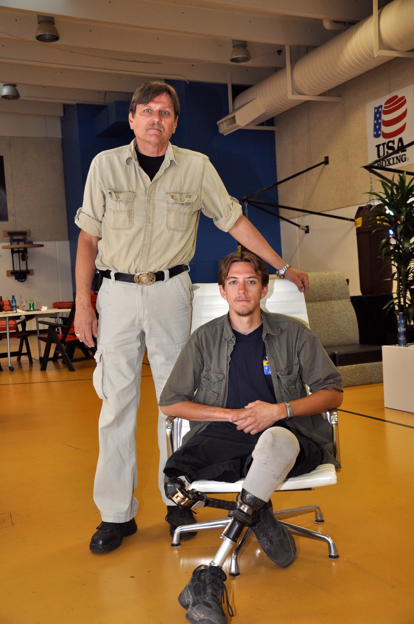 Former Army PFC Matthew Zajac and father Michael at a Fisher House location in Forst Sam Houston, Texas. (courtesy photo)