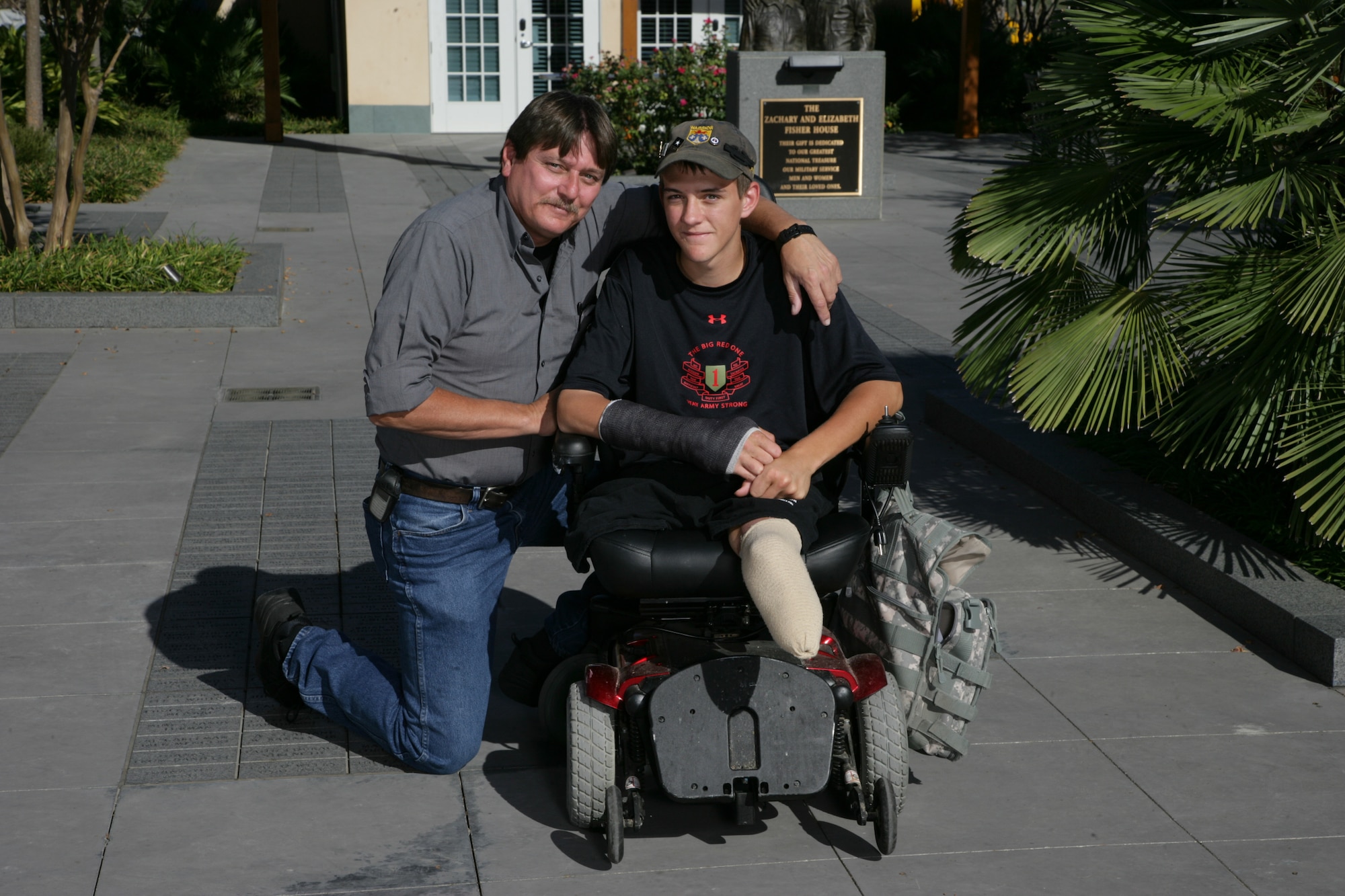 Former Army PFC Matthew Zajac and father Michael at a Fisher House location in Forst Sam Houston, Texas. (courtesy photo)