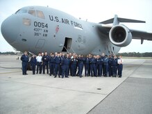 The 16th Airlift Squadron guided 34 Junior Air Force Reserve Officer Training Corps students from Ashley Ridge High School through an interactive tour of the squadron and C-17 Nov. 7, 2012, at Joint Base Charleston – Air Base, S.C. During the tour, students learned about components of the C-17 while getting insight on the inner workings of the mobility world. In addition to the squadron and aircraft, the cadets were exposed to the different career paths offered by the United States Air Force. 

 “[The tour] went really well,” said Capt. Sean Henry, 16th AS C-17 pilot. “We were able to provide insight on the Air Force Academy, ROTC, and the enlisted routes, as well as our experiences in the Air Force and our path to the C-17.” 
(Courtesy photo) 

