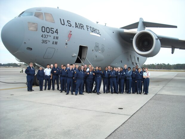 The 16th Airlift Squadron guided 34 Junior Air Force Reserve Officer Training Corps students from Ashley Ridge High School through an interactive tour of the squadron and C-17 Nov. 7, 2012, at Joint Base Charleston – Air Base, S.C. (Courtesy photo)