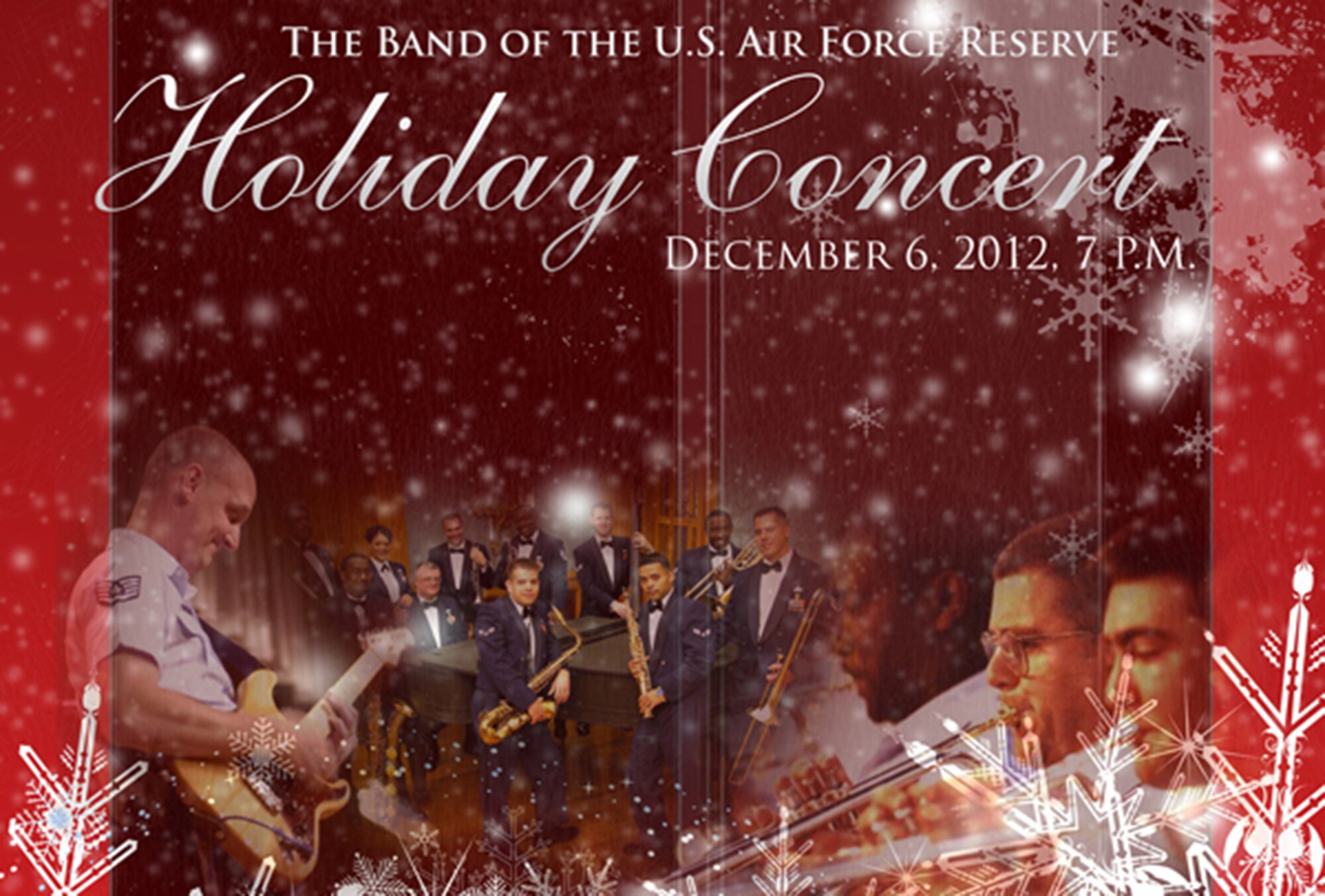 The Band of the U.S. Air Force Reserve presents its free annual holiday concert at the Museum of Aviation Century of Flight Hangar Dec. 6 at 7 p.m. The concert is open to the public. Doors open at 6 p.m. Seating is limited.  (U.S. Air Force graphic/Adam Butterick)