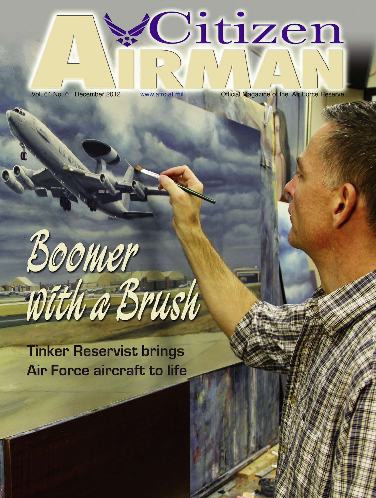 Senior Master Sgt. Darby Perrin is a boom operator assigned to the 507th Air Refueling Wing at Tinker Air Force Base, Okla., who also happens to be one of the nation's top aviation artists. For more on how Perrin juggles his time between the back of a KC-135 Stratotanker and his art studio, see the story on Page 18.